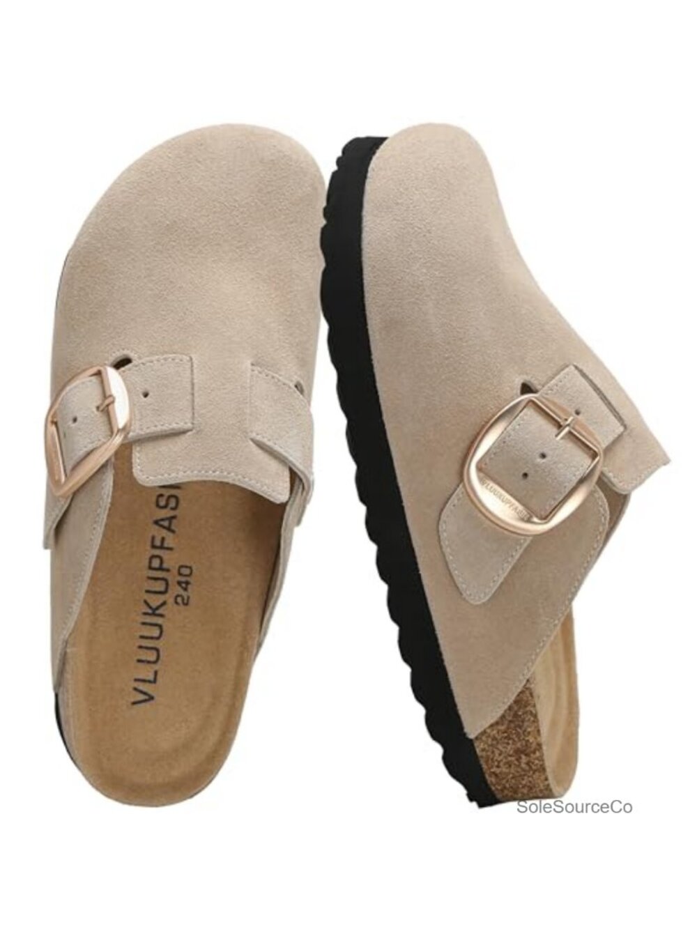 Suede Mules & Clogs for Women Waterproof Leather Garden Shoes with Arch Support